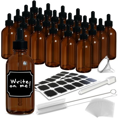 Nevlers 4 Oz Glass Dropper Bottles - Leakproof (24pk)