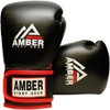 Amber Sports Professional Hook and Loop Leather Training Boxing Gloves, Durable Top-Grain Leather, Black/Red - 4 of 4