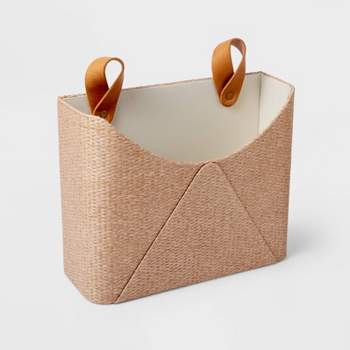 Woven Wall Pocket with Faux Leather Loop Taupe - Threshold™