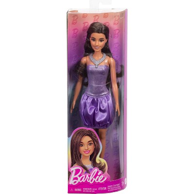 Barbie - Brandclub - Barbie Fashionistas 11.7" Doll #234 in Sequined Purple  Dress and Silvery Accessories Brown Hair
