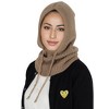 Anna-Kaci Solid Hooded Scarf Hat Winter Balaclava Knit Skull Cap Beanie Hat Neck Gaiters for Women - 3 of 4