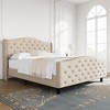 Bed Frame with Headboard and Footboard,Velvet Platform - 2 of 4