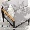 Whizmax Courtyard Patio Furniture Set, 4-Piece Outdoor Patio Set with Sofa, Removable & Washable Deep Seating Cushion,Tempered Glass Table - 4 of 4