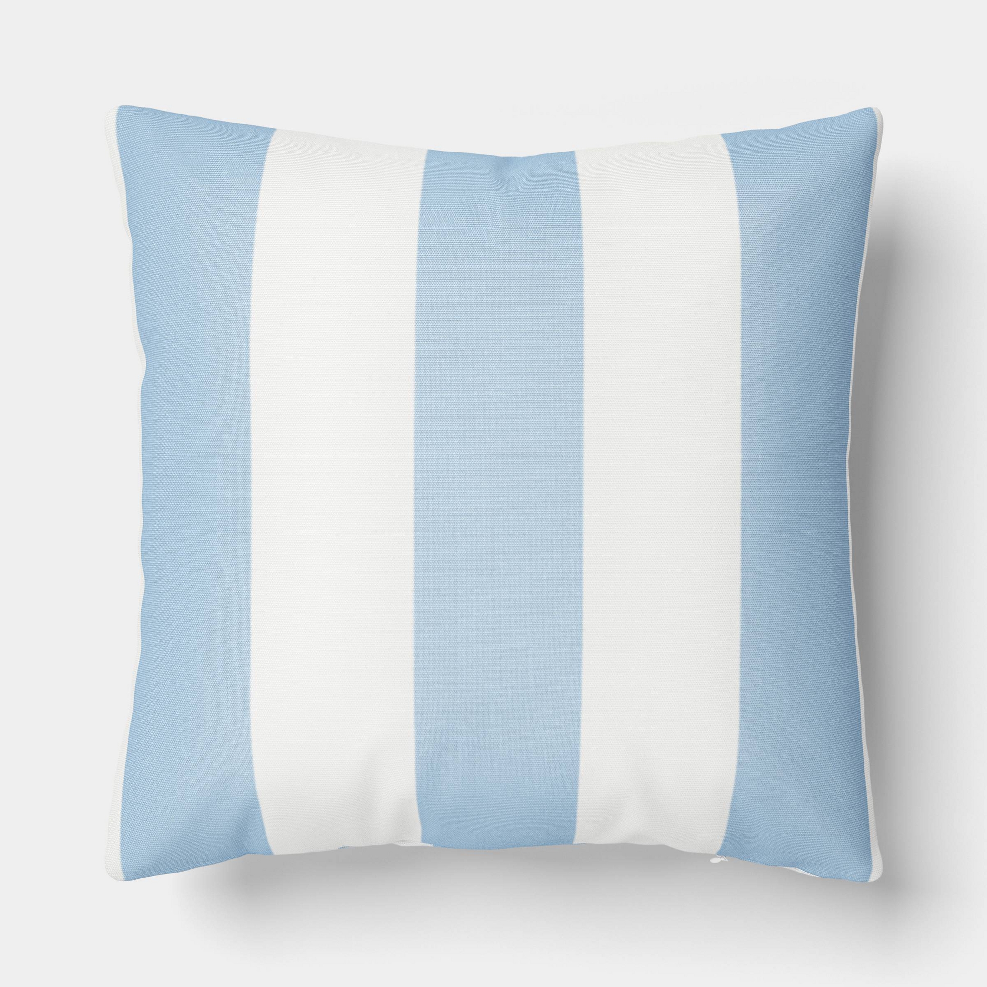 16"x16" Reversible Cabana Stripe Pillow Light Blue - Room Essentials™