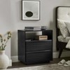 SKRAN Mid Century Nightstand with Charging Station & Outlet Hole & 2 Solid Wood Drawers,Farmhouse Dresser  with Open Shelf & Drawer - 4 of 4