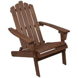 Northlight 36" Brown Classic Folding Wooden Adirondack Chair - 1 of 4