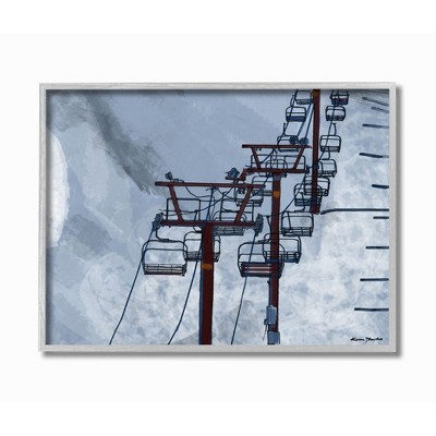 Stupell Industries Ski Lift Blue Sky Painting