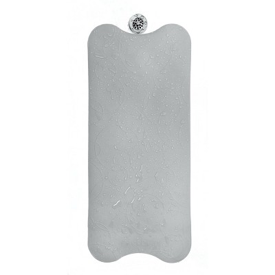 Soft Cushioned Non-Slip Gray Bath Mat for Baby with Suction Cups