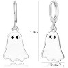 Cute Ghost Huggie Earrings - Gold Hoop with Black White Halloween Ghost Drop for Women - 3 of 4