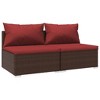 vidaXL Garden Lounge Set Black PE rattan Medium Modular - 2 of 4