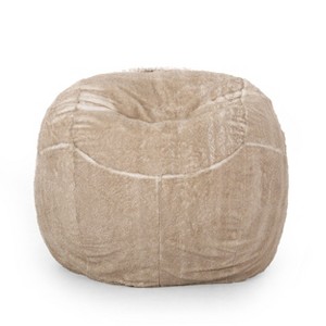 Airsurfer Large Beige Bean Bag Chair Ultra-Comfort Plush Bean Bag Chair Cozy Seating for Living Room Relaxation - 1 of 4