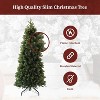 King Of Christmas Artificial Slim Christmas Tree Unlit, Royal Fir Skinny Xmas Tree with Metal Stand, Green - 3 of 4