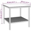 vidaXL Black Poly Rattan Side Table - Tempered Glass Tabletop - Durable Powder-Coated Steel Frame - 4 of 4