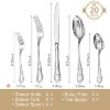 Itopfox Vintage Silverware Set, 20-Piece Stainless Steel Flatware Set for 4 with Floral Handles, Mirror Polished Utensils for Home Restaurant Wedding - 2 of 4