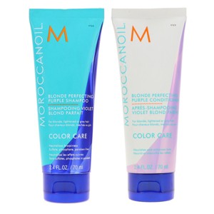 Moroccanoil Blonde Perfecting Purple Shampoo 2 oz & Blonde Perfecting Purple Conditioner 2 oz Combo Pack - 1 of 4