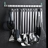 LunaLulinlk Kitchen Utensil Rack, Stainless Steel Wall Mounted Utensil Holder Rail Organizer for Hanging Mug Spatula Pot with 14 Hooks - 3 of 4