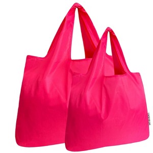 Wrapables Large & Small Foldable Tote Nylon Reusable Grocery Bags, Set of 2 - 1 of 4