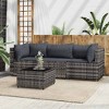 vidaXL Patio Lounge Set Gray PE rattan, powder-coated steel, tempered glass - 2 of 4