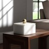 Minimalist Decorative Box for Home Decor - Marble Keepsake Box with Brass Inlay & Lid - Ideal Jewelry Box and Modern Home Organizer - 3 of 4