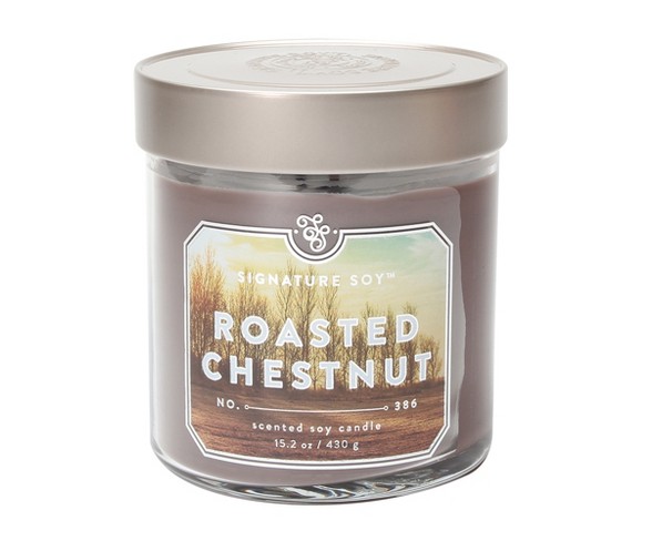 15.2oz Large Jar 2-Wick Candle Roasted Chestnut - Signature Soy