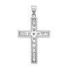 Black Bow Jewelry Rhodium-Plated Sterling Silver CZ Large Cross Pendant, 25 x 42mm - 3 of 4