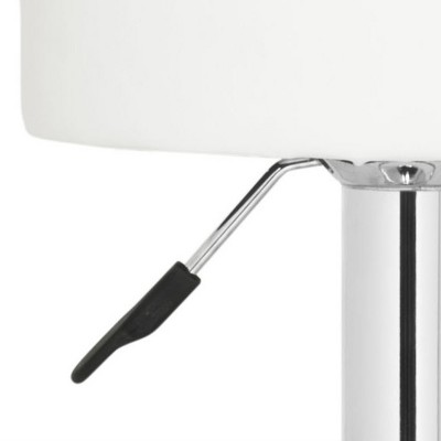 White Adjustable Swivel Backless Metal Bar Stool