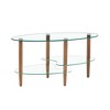 GlasFlength Living Room Modern Minimalist End Tables, Stylish and Fashion, Space Saving for Small Homes Spaces, Clear,35.43”*17.52”*19.69" - 2 of 4
