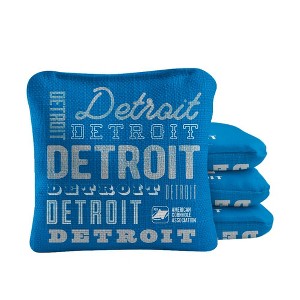Skip's Garage | Gameday Detroit Football Synergy Pro Blue Cornhole Bags (Set of 4) - 1 of 4
