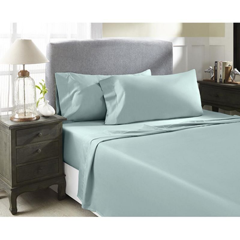 Perthshire Platinum Concepts 800 Thread Count Solid Sateen Sheet - 4 Piece Set - Ocean Blue, 1 of 5