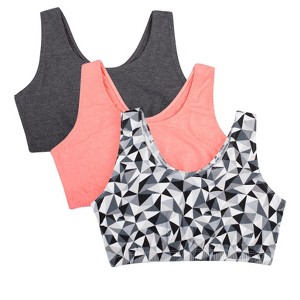 Fruit of the Loom Women's Tank Style Sports Bra 3-Pack - 1 of 4