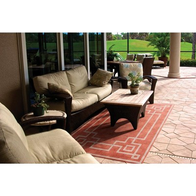 Natalie Rust Red Geometric Wool Indoor/Outdoor Area Rug 5'11" x 8'10"