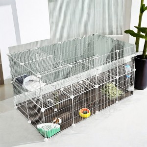 Small Animal Playpen, Pet Playpen for Rabbit Guinea Pig Cage, Zip Ties Included,  Metal Wire Apartment-Style Two-Story Pet Premium Villa - 1 of 4