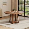 47'' Round Dining Table for 4-6 People, Farmhouse Wood Kitchen Table with Cross Base,Circle Dinner Table for Small Space & Apartment Use (Table Only) - 4 of 4