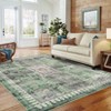 Vintage Machine Washable Oriental Design Carpet with Non Slip Backing Distressed Stain Resistant Soft Low Pile Floor Cover for Living Room Bedroom - 2 of 4