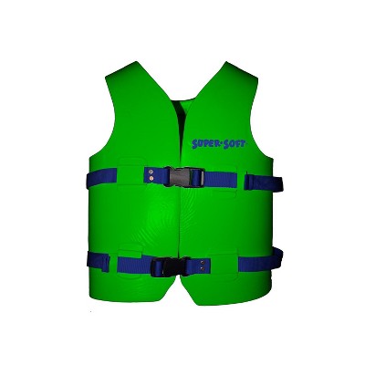 TRC Recreation 1021542 Super Soft Medium United States Coast Guard Approved Child Vinyl Coated Foam Life Preserver Floatation Vest, Fierce Green