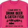 Men's Instant Message I Came Here to Drink Beer & Catch Fish Graphic Fleece Sweatshirt - Magenta - Large - 2 of 4