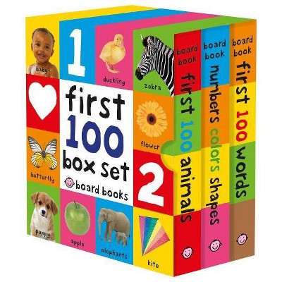 First 100 Board Book Box Set (3 Books) - by Roger Priddy (Mixed Media Product)