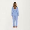 Anna-Kaci Lounge Women's 2-Piece Set Belted Wrap Top and Relaxed Fit Pants Pajama Set with Shawl Collar and Soft Fabric - 4 of 4