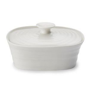 Portmeirion Sophie Conran White Covered Butter Dish,6 inch x 4.75 inch - 1 of 3