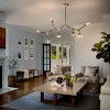 ALOADECOR 7-Lights Black and Brass Modern Linear Sputnik Chandelier With Clear Glass Shade - 2 of 4