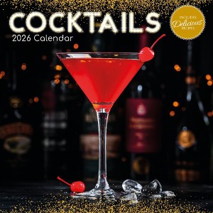 2026 Square Wall Calendar, Cocktails, 16-Month Food Theme with 180 Reminder Stickers (12x12 In) - 1 of 4