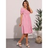 Allegra K Women's Smocked Gingham Square Neck Short Sleeve Casual Plaid Dress - 4 of 4