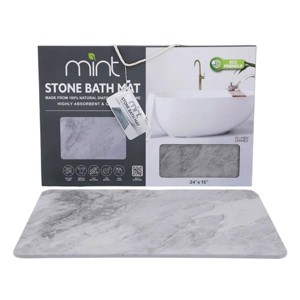 J&V TEXTILES Stone Bath Mat Diatomaceous Earth Shower Mat Non-Slip Super Absorbent Diatomite Stone Mats for Bathroom Floor Quick-Drying Easy to Clean - 1 of 4
