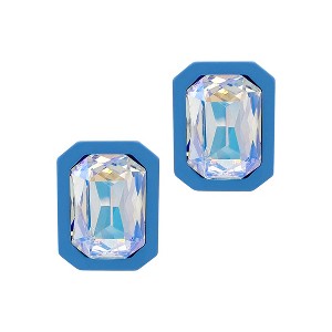 Adornia Blue Cushion Halo Crystal Studs - 1 of 2