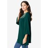 Roaman's Women's Plus Size Flare-Sleeve Embellished Georgette Top - image 4 of 4