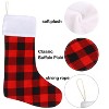 Aoibox 6 Pack 18 Inch Buffalo Plaid Christmas Stockings Red and Black Cotton Linen Large Hanging Stockings for Holiday Decor - 3 of 4