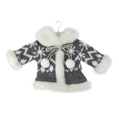 Northlight 6-Inch Gray and White Knitted Winter Sweater Christmas Ornament