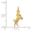 Black Bow Jewelry 14k Yellow Gold Aries the Ram Zodiac Satin and Diamond Cut Charm - 4 of 4