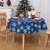 Christmas Tablecloth - Waterproof & Wrinkle-Resistant with Snowflake Pattern - Red/Green/Blue Holiday Dining Table Covers - 2 of 4