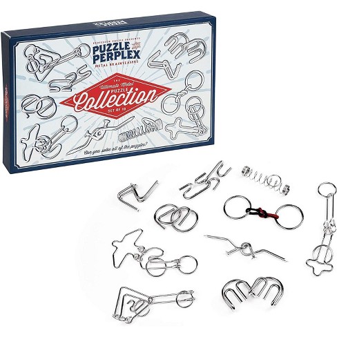 Professor Puzzle Puzzle Perplex Metal Brain Teaser Puzzle 10 Piece Set Target